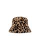 Deux Par Deux Deux par Deux Girls' Leopard Faux Fur Sateen Lined Wide Brim Bucket Hat - 2