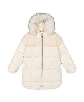 Deux Par Deux Deux par Deux Girls' Long Fleece Lined Faux Fur Hood Winter Puffer Coat