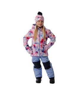 Deux Par Deux Deux par Deux Girls' Mauve Floral Jacket & Foot Strap Pants Two Piece Snowsuit