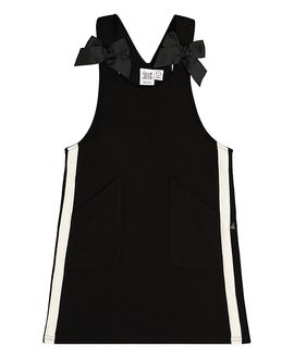 Deux Par Deux Deux par Deux Girls' Milano Bow Strap Patch Pocket Jumper