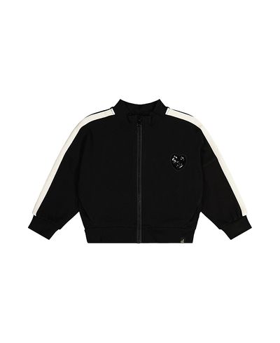 Deux Par Deux Deux par Deux Girls' Milano Stripe Sleeve Sequin Heart Jacket