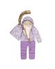 Deux Par Deux Deux par Deux Girls' Mini Flowers Snug Car Seat Fleece Neckwarmer One Piece Snowsuit - 3