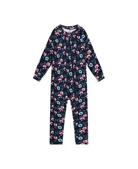 Deux Par Deux Deux par Deux Girls' One Piece Stretch Fleece Asymmetric Zip Thermal Underwear