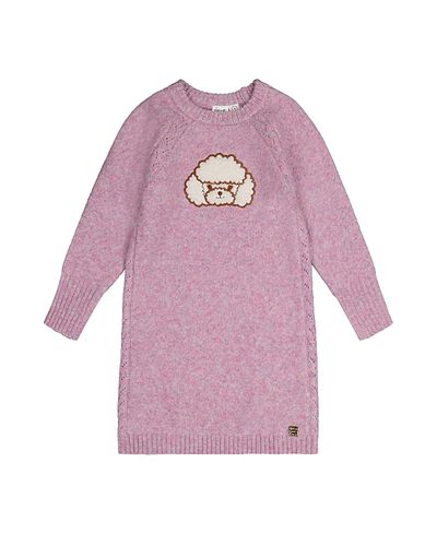 Deux Par Deux Deux par Deux Girls' Openwork Knit Poodle Applique Dress