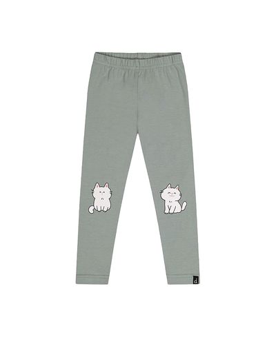 Deux Par Deux Deux par Deux Girls' Organic Cotton Cat Knee Elastic Waist Leggings