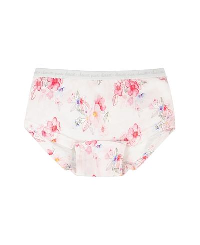 Deux Par Deux Deux par Deux Girls' Organic Cotton Flowers Boyshort Panty