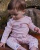Deux Par Deux Deux par Deux Girls' Organic Cotton Flowers Foldover Waist Ribbed Evolutive Pants - 4