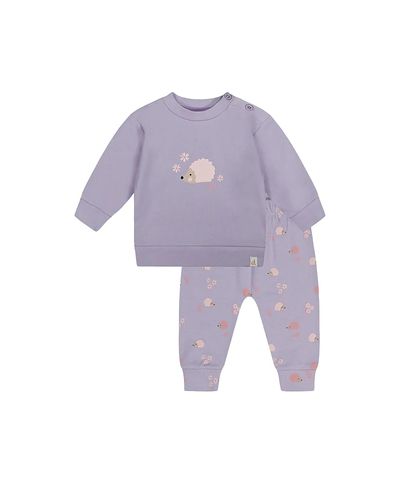 Deux Par Deux Deux par Deux Girls' Organic Cotton Hedgehog Pants and Long Sleeve Top Set