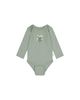 Deux Par Deux Deux par Deux Girls' Organic Cotton Long Sleeve Flower Detail Romper - 2