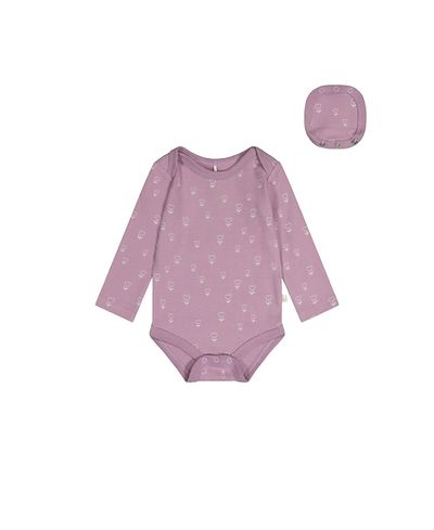 Deux Par Deux Deux par Deux Girls' Organic Cotton Long Sleeve Heart Floral Romper