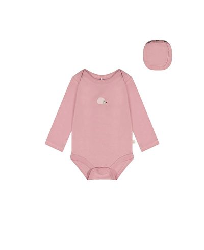 Deux Par Deux Deux par Deux Girls' Organic Cotton Long Sleeve Hedgehog Romper