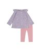Deux Par Deux Deux par Deux Girls' Organic Cotton Ruffle Shoulder Hedgehog Tunic and Legging Set - 1