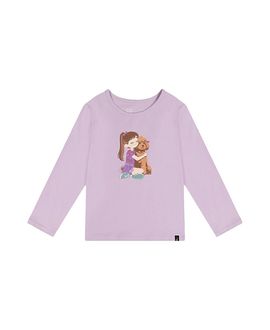 Deux Par Deux Deux par Deux Girls' Organic Cotton Sparkly Graphic Long Sleeve T-Shirt