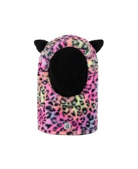 Deux Par Deux Deux par Deux Girls' Oversized Leopard Polar Fleece Ski Helmet Balaclava
