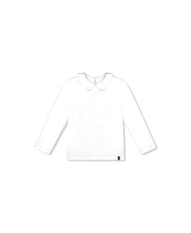 Deux Par Deux Deux par Deux Girls' Peter Pan Collar Cotton Long Sleeve T-Shirt