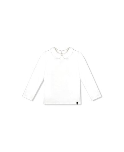 Deux Par Deux Deux par Deux Girls' Peter Pan Collar Cotton Long Sleeve T-Shirt