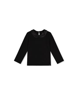 Deux Par Deux Deux par Deux Girls' Peter Pan Collar Long Sleeve Stretch T-Shirt