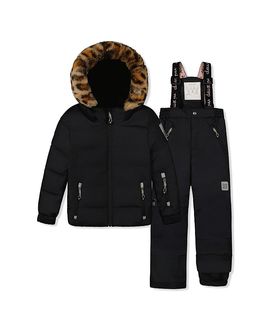 Deux Par Deux Deux par Deux Girls' Play Faux Fur Jacket & Pants Two Piece Snowsuit