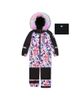 Deux Par Deux Deux par Deux Girls' Play Floral Faux Fur Hood & Expandable Sleeve One Piece Snowsuit - 1