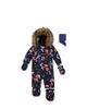 Deux Par Deux Deux par Deux Girls' Play Floral Faux Fur Hood Car Seat One Piece Snowsuit - 1