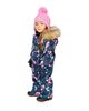 Deux Par Deux Deux par Deux Girls' Play Floral Faux Fur Hood Car Seat One Piece Snowsuit - 6