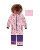 Deux Par Deux Deux par Deux Girls' Play Flower Faux Fur Hood & Expandable Sleeve One Piece Snowsuit - 1