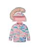 Deux Par Deux Deux par Deux Girls' Play Line Print Faux Fur Hood Jacket & Pants Two Piece Snowsuit - 2