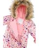 Deux Par Deux Deux par Deux Girls' Play Mini Flower Faux Fur Hood Car Seat One Piece Snowsuit - 4