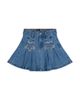Deux Par Deux Deux par Deux Girls' Pleated Denim Elastic Waistband Star Applique Skirt - 1