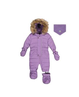 Deux Par Deux Deux par Deux Girls' Quilted Fleece-Lined One Piece Snowsuit