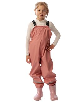 Deux Par Deux Deux par Deux Girls' Rain Adjustable Suspender Reflective Strip Overalls
