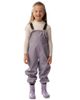 Deux Par Deux Deux par Deux Girls' Rain Reflective Strip Adjustable Suspender Overalls - 1