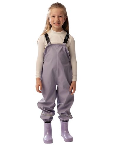 Deux Par Deux Deux par Deux Girls' Rain Reflective Strip Adjustable Suspender Overalls