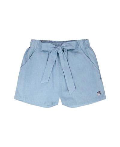 Deux Par Deux Deux par Deux Girls' Relaxed Fit Chambray Shorts