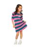 Deux Par Deux Deux par Deux Girls' Relaxed Knit Engineer Stripe Dress - 6
