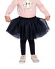 Deux Par Deux Deux par Deux Girls' Ribbed Elastic Waist Tulle Skirt Leggings - 2
