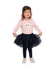 Deux Par Deux Deux par Deux Girls' Ribbed Elastic Waist Tulle Skirt Leggings - 5