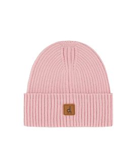 Deux Par Deux Deux par Deux Girls' Ribbed Knit Folded Cuff Logo Patch Hat