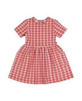 Deux Par Deux Deux par Deux Girls' Short Sleeve Dress with Pockets Houndstooth