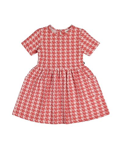 Deux Par Deux Deux par Deux Girls' Short Sleeve Dress with Pockets Houndstooth