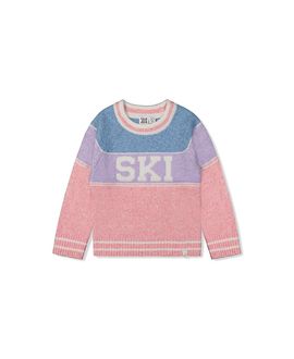 Deux Par Deux Deux par Deux Girls' Ski Jacquard Colorblock Sweater