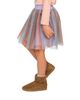 Deux Par Deux Deux par Deux Girls' Sparkle Mesh Overlay Lined Skirt - 6