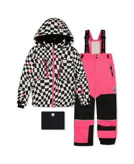 Deux Par Deux Deux par Deux Girls' Teknik Checkered Jacket & Pants Two Piece Snowsuit