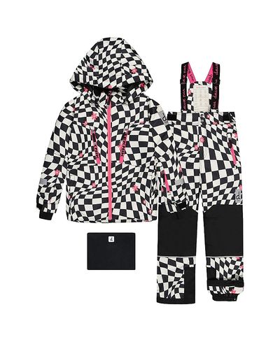 Deux Par Deux Deux par Deux Girls' Teknik Expandable Sleeve Fleece Lined Two Piece Jacket & Pants Snowsuit