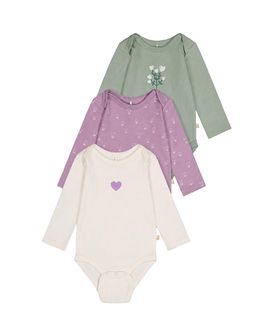 Deux Par Deux Deux par Deux Girls' Three Pack Organic Cotton Onesie Floral Print