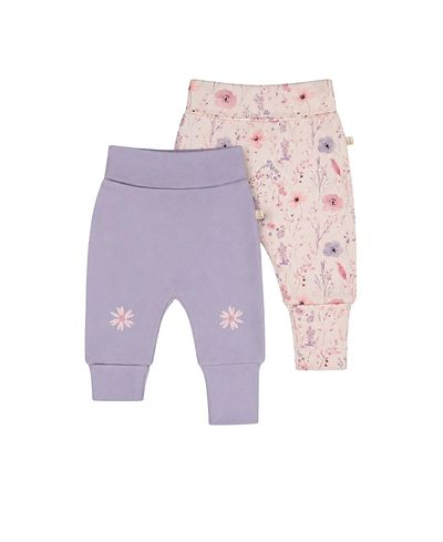 Deux Par Deux Deux par Deux Girls' Two Pack Organic Cotton Evolutive Pants Printed Flowers