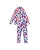 Deux Par Deux Deux par Deux Girls' Two Piece Floral Brushed Half-Zip Top & Pants Thermal Underwear - 3