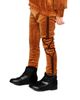 Deux Par Deux Deux par Deux Girls' Velvet Shimmer Finish Heart Applique Leggings - 4