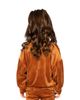 Deux Par Deux Deux par Deux Girls' Velvet Shimmer Flower Applique Elastic Hem Top - 4