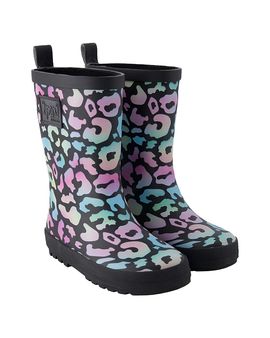 Deux Par Deux Deux par Deux Girls' Waterproof Animal Rain Boots in Natural Rubber
